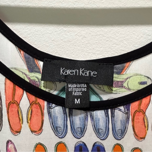 Karen Kane Blue and Pink Asymmetrical Sleeveless Tank Top - Picture 4 of 5